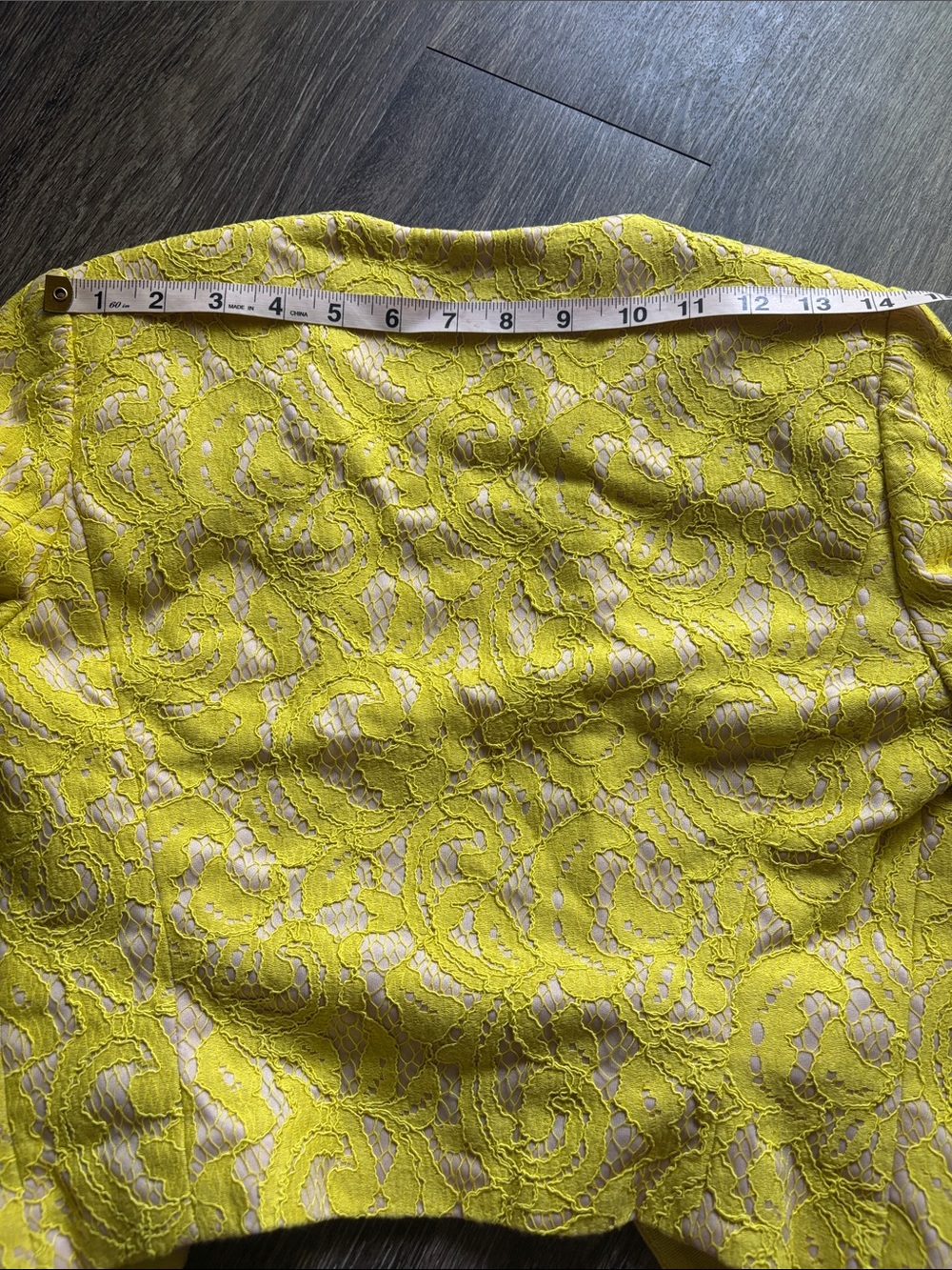 Anthropologie Y2K Yellow Lace Cropped Blazer - Picture 7 of 10